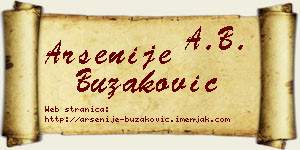 Arsenije Buzaković vizit kartica